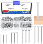 Kit di Assortimento di Spilli in Acciaio di 20/25/30/38 mm con Spilli a Sospensione e Spilli in Legno per Foto e Decorazioni