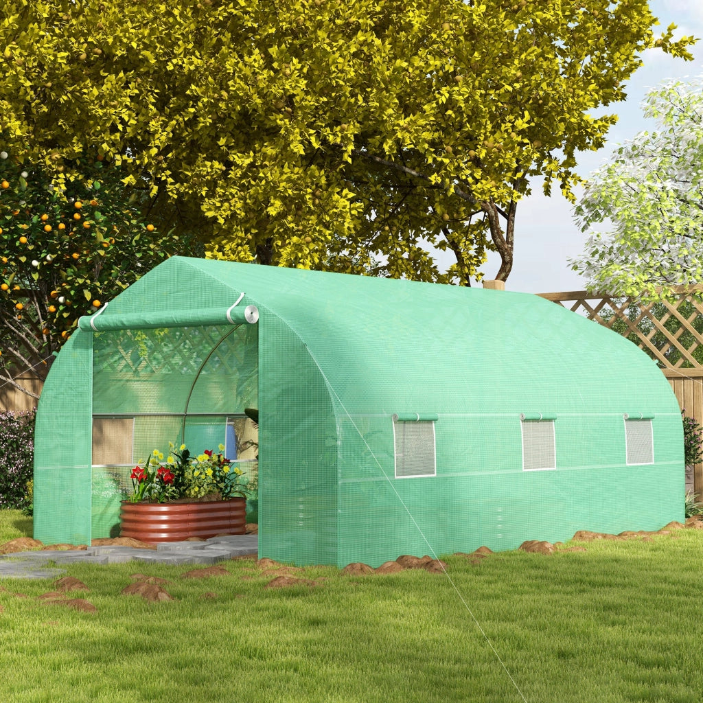 Serra da giardino in PVC e acciaio zincato 350 x 300 x 200 cm, verde scuro