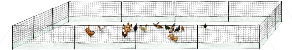 Kit recinzione rete per galline 50 m con porta 15 picchetti doppia punta