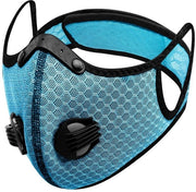 Maschera per la faccia in stoffa riciclabile con valvola - Maschera leggera per l'attività all'aperto, regolabile clip nasale, cintura per la testa e per la nuca, unisex, protezione contro le inquinanti