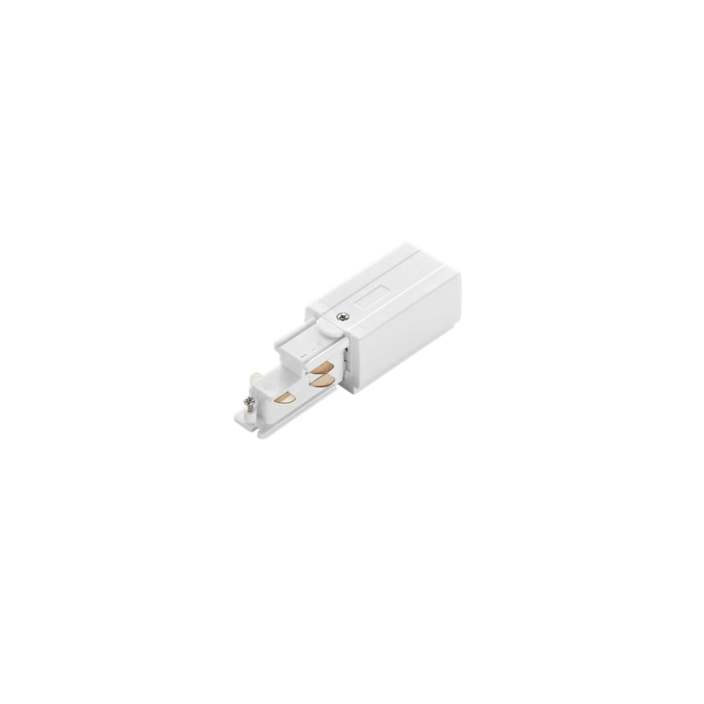 LED-RAIL-NEST-SX-DA-BCO INNESTO SINISTRO ENTRATA L N + CAVO DI TERRA PER BINARIO TRIFASE RAIL BIANCO DALI