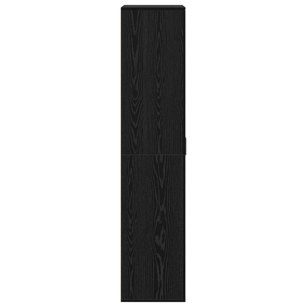 Highboard Rovere Nero 80x39x178 cm Legno Ingegnerizzato