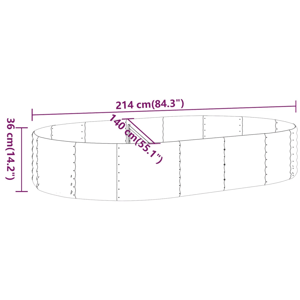 Letto Giardino Acciaio Zincato 214x140x36 cm Marrone 319025