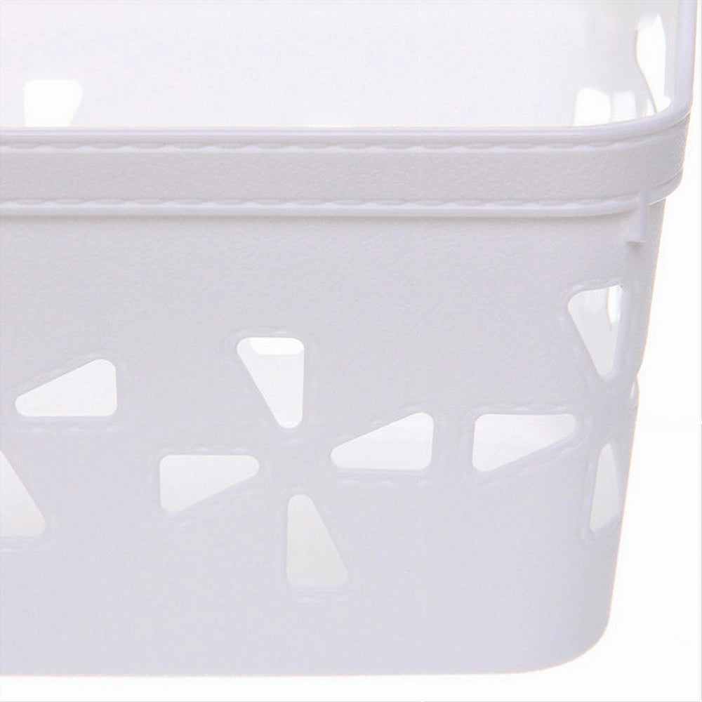 Trade Shop - Set 2 Pz Cesto Portaoggetti Cestino Porta Tutto Con Maniglie 18,5x12x12 Cm 10723 -
