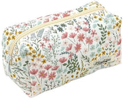 Etui universale per uomo e donna - Tessuto cotone/lino - 19 x 8 x 6 cm - Disegno fiorale - Spazio per 30 penne