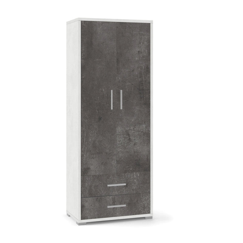 Mobile 2 Ante 2 Cassetti H182 L71 Kit Ossido Bianco cm 71x41x182h - Sarmog