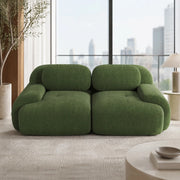Divano modulare ad angolo 208x103x70 cm in tessuto velluto a coste verde; senza telaio