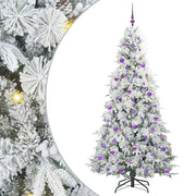 Albero di Natale Artificiale-Albero Natalizio con Rami Pieghevoli Bianco 210 cm 124175