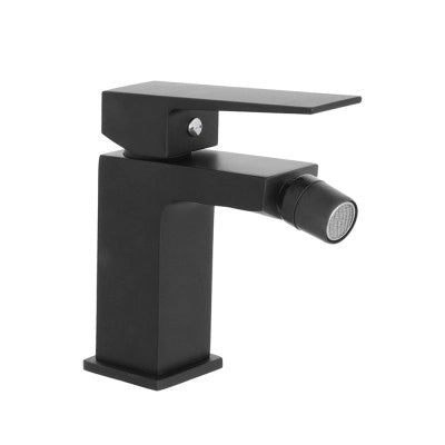Set miscelatori nero opaco lavabo bidet e doccia con deviatore Kubo