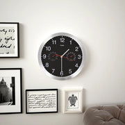 Orologio da Parete al Quarzo Igrometro Termometro 30 cm Nero 50624