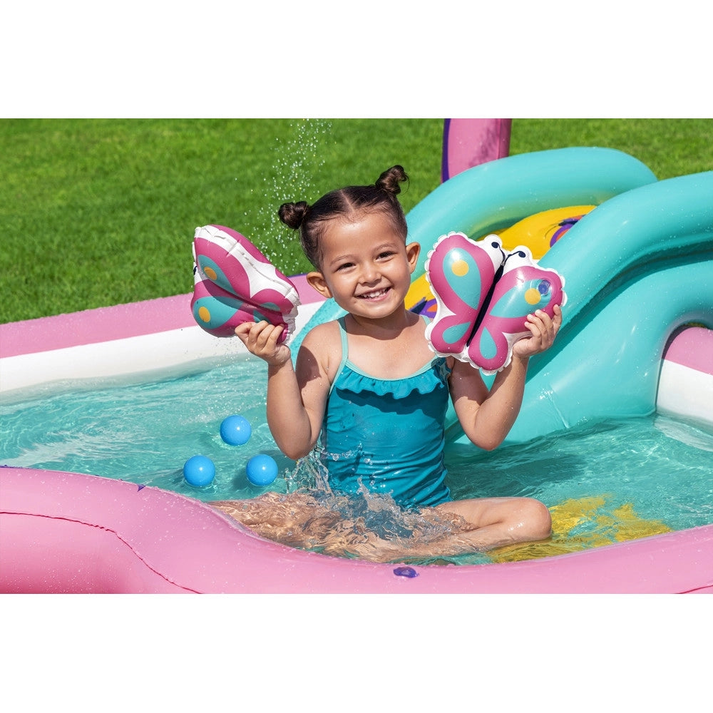Trade Shop - Centro Giochi Gonfiabile Acquatico Per Bambine Forma Farfalla 180x180x117cm Piscina 53175 -