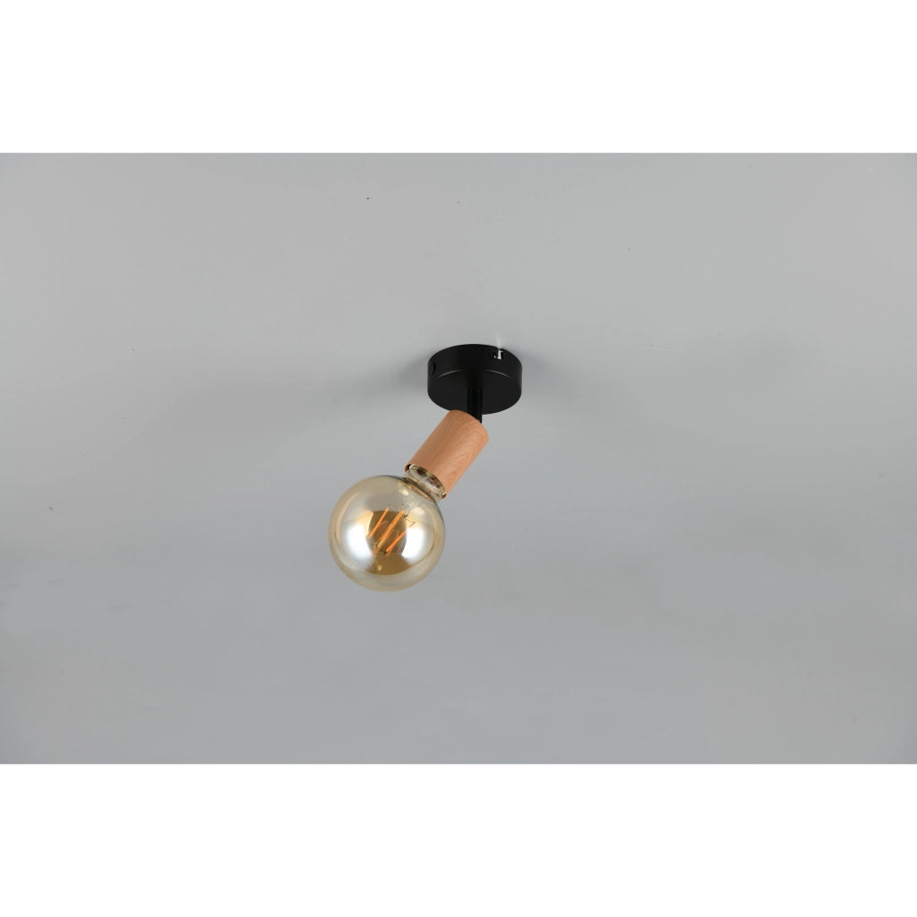 SPOT E27 LAMEGO 11CM NERO/LEGNO