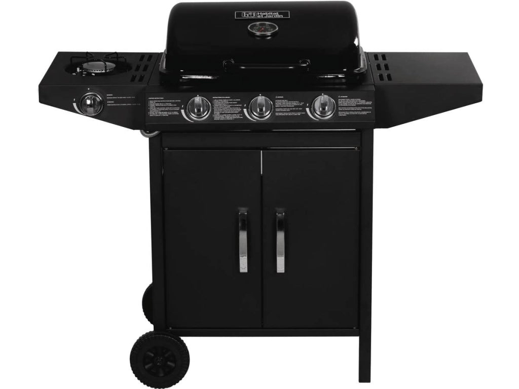 Barbecue gas "Festa 4" - 4 fuochi di cui 1 laterale - 10,5kW - nero