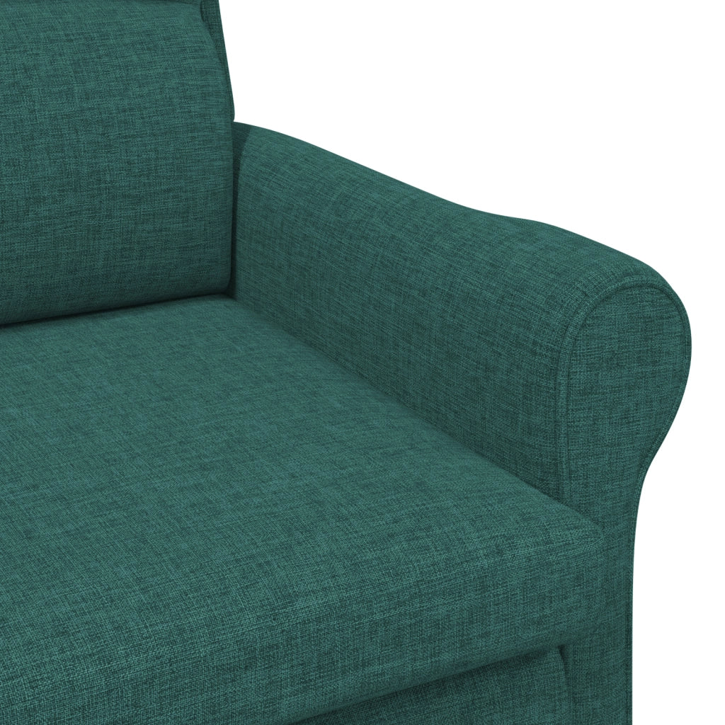 Poltrona Moderna Verde Scuro Tessuto, Legno Standard Ergonomica