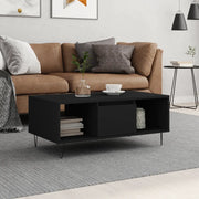 Tavolino da Salotto-Tavolino da soggiorno-Tavolo Nero 90x50x36,5 cm in Legno Multistrato 831058