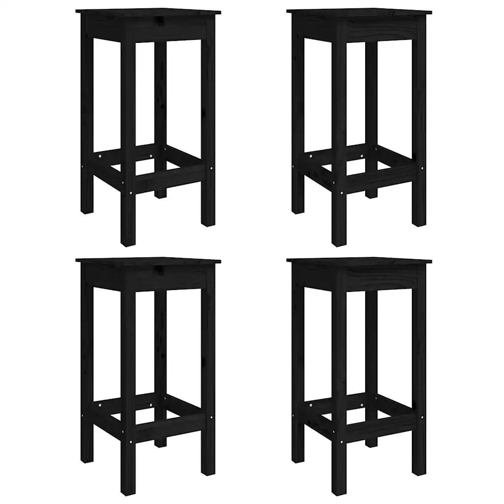 Set Bar da Giardino 5 pz Nero in Legno Massello di Pino 3154734