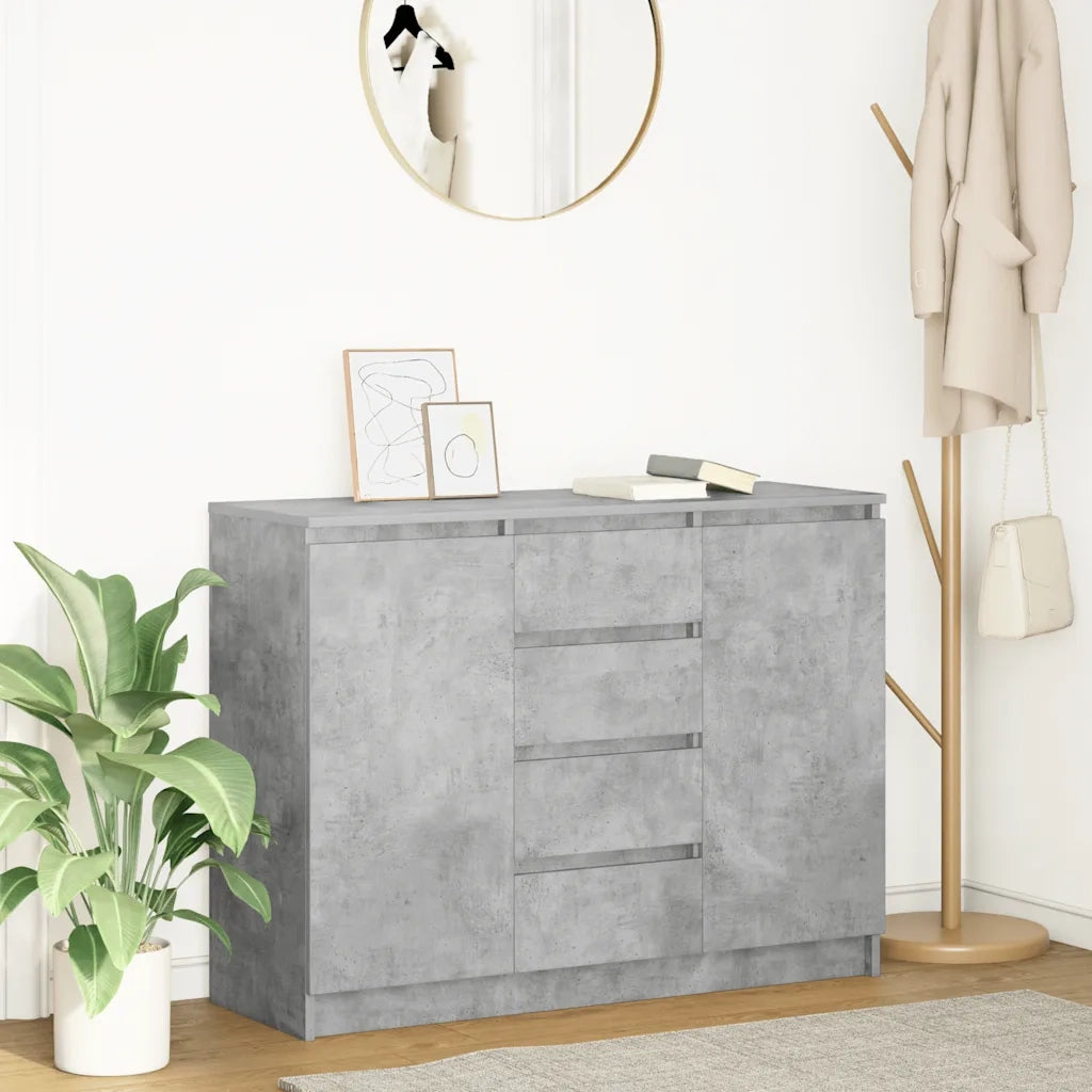 Credenza con Cassetti Grigio Cemento 100,5x35x76 cm Truciolato 3328447