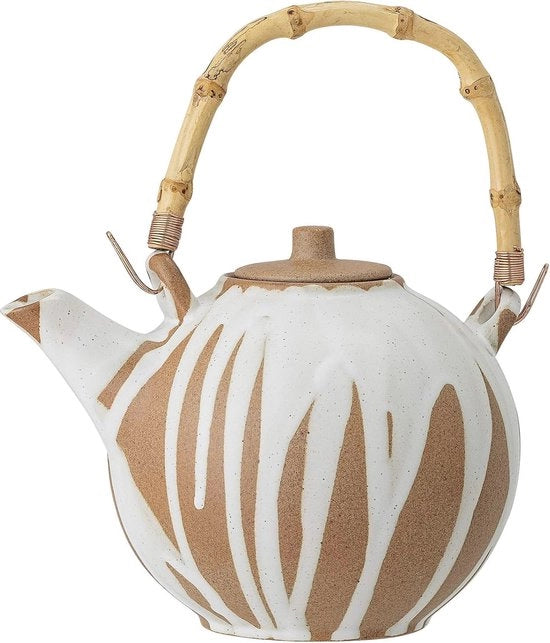 Pentola a vapore con zeolite Camellia - Ceramica bianca - Resistente a magnetron e lavastoviglie