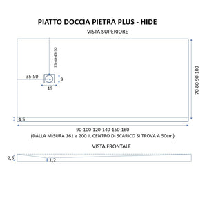 Piatto Doccia in Pietra 90x120 cm Bonussi Canton Sabbia