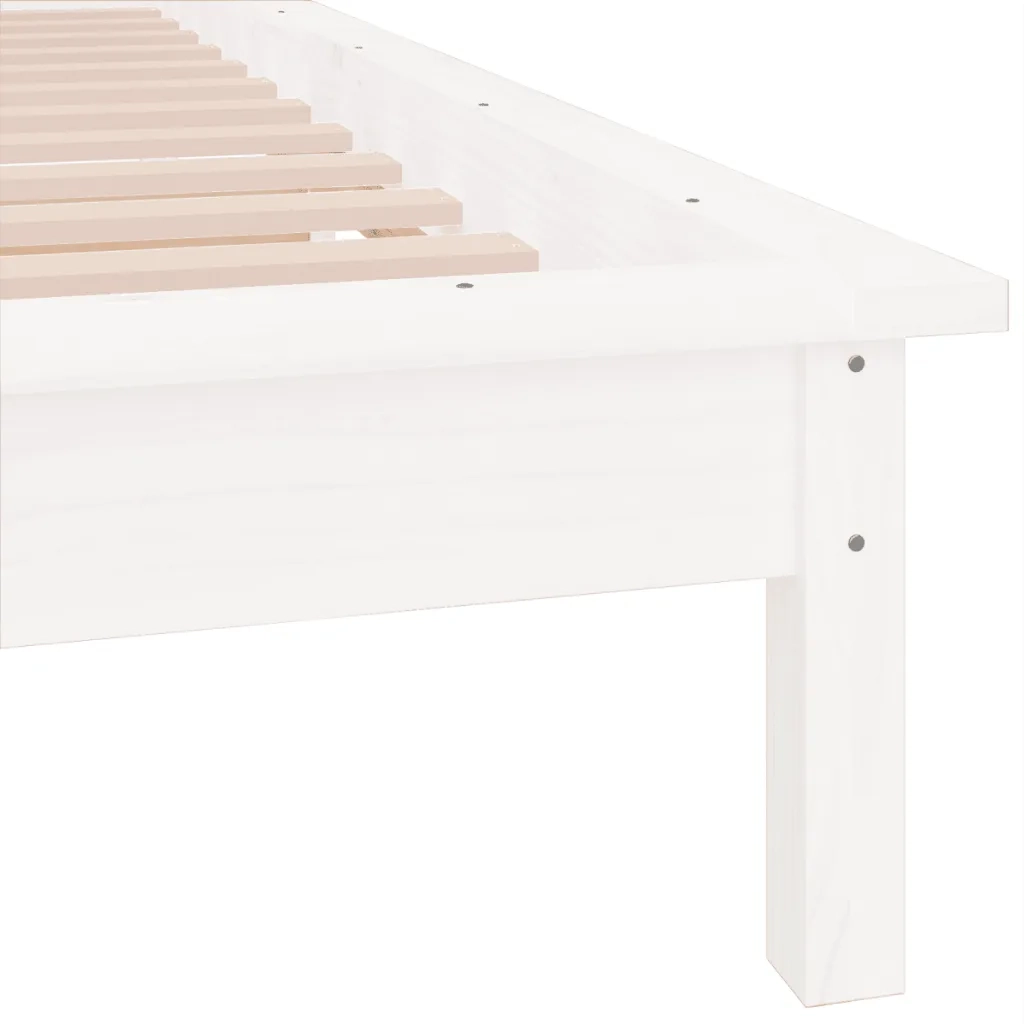 Giroletto LED-Struttura Letto con LED Bianco 75x190 cm Small Single Legno Massello 436748