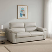 Fisciano, Divano Letto 2 Posti Sfoderabile Made in Italy, 205x95 cm Beige