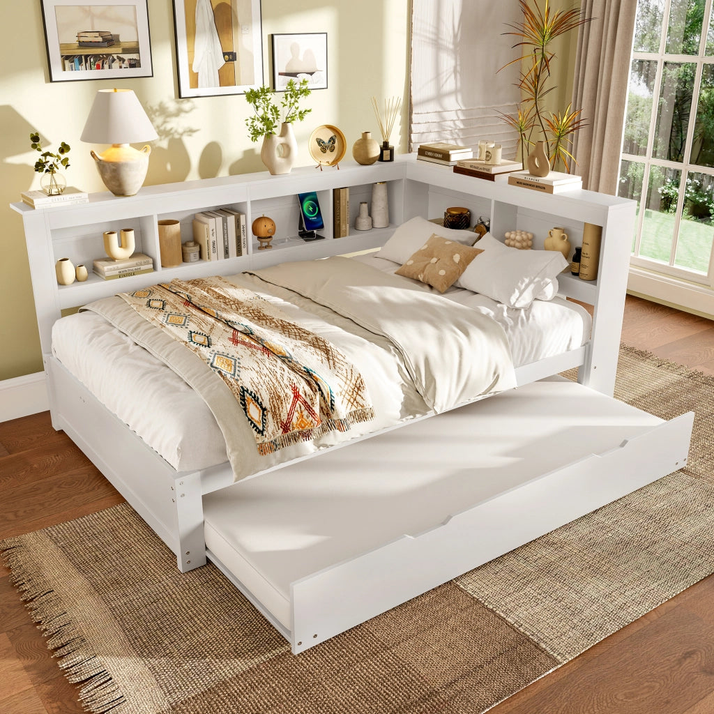 Letto divano con letto estraibile in MDF e pino 140x200 cm