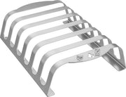 Ribhouder XL (6 pezzi), con maniglie a mano, attrezzo professionale per la grigliatura di spareribs, realizzato in acciaio inossidabile, adatto per alimenti, realizzato in Baviera, per 6 spareribs saporiti e gustosi.