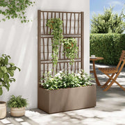 Vaso da Giardino con Trellis Marrone 80 x 36 x 140 cm PP