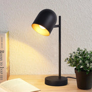 ZMH Lampada da tavolo lampada da comodino nero oro E14 retrò metallo girevole 350°