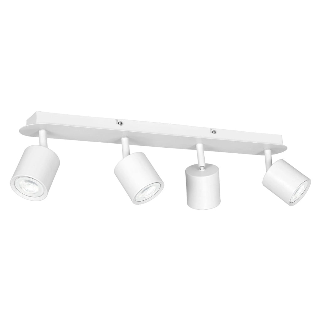 Barra 4 faretti orientabili bianca GU10 8W Demia Luminex