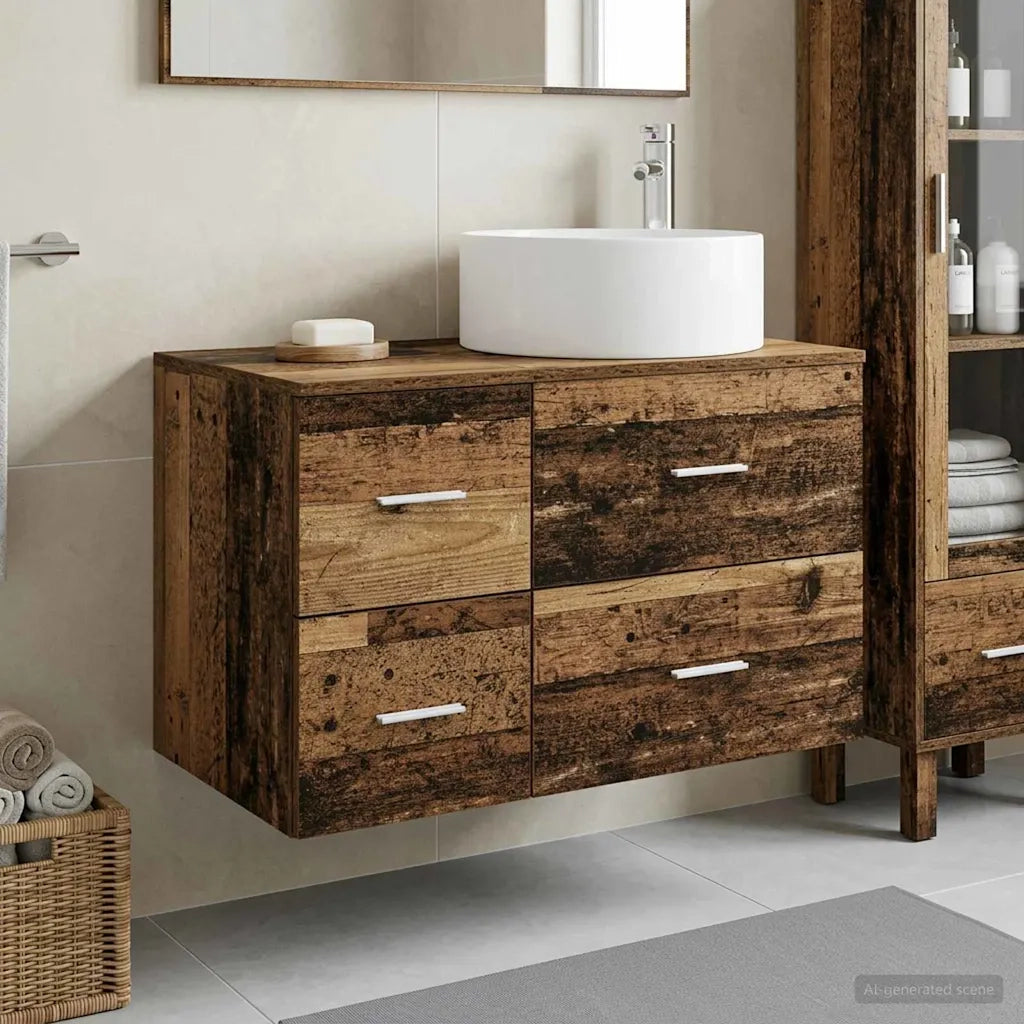 Set di mobili per il bagno 2 pz Legno antico 3404014