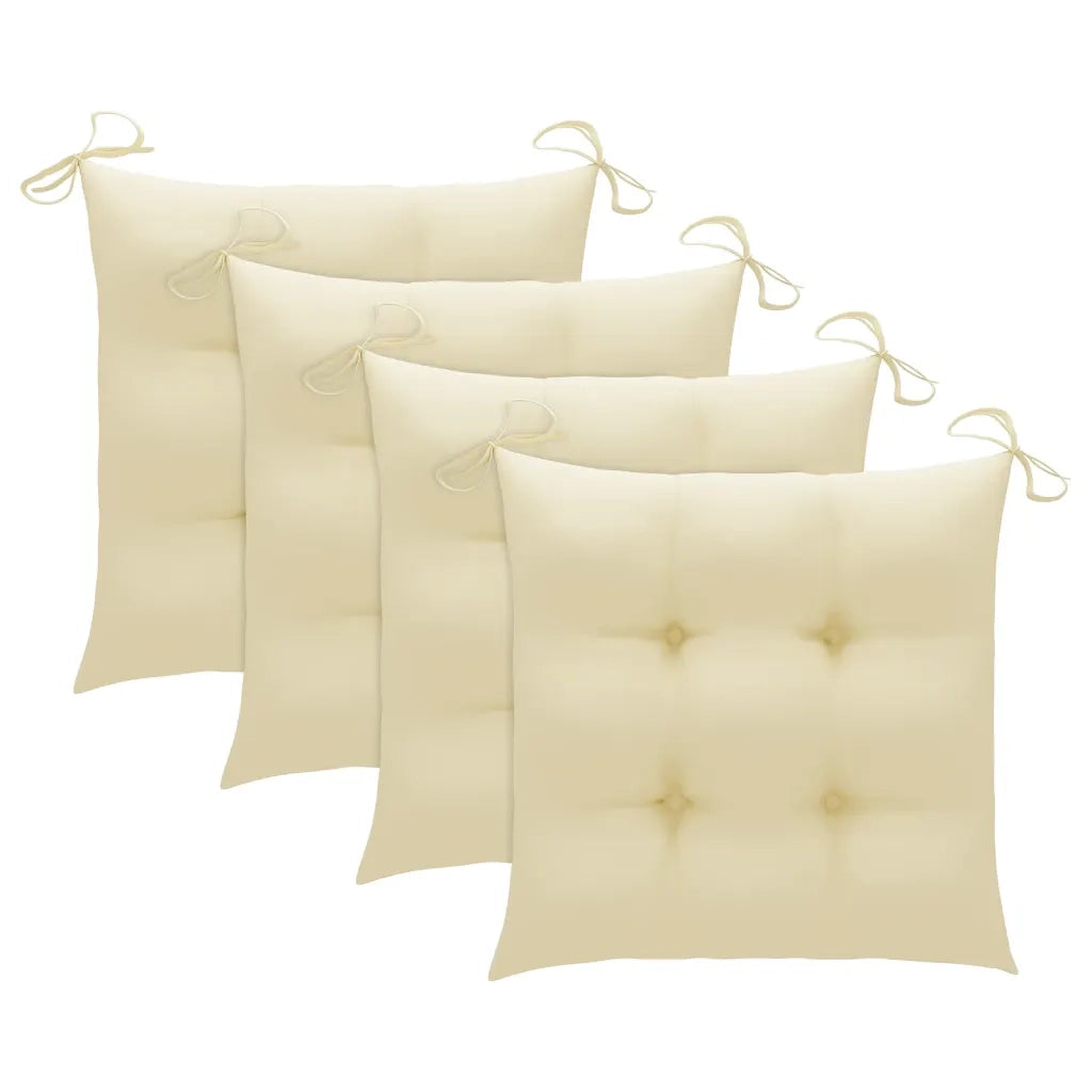 Sedie da Giardino con Cuscini 4 pz in Legno Massello di Acacia cod mxl 72252
