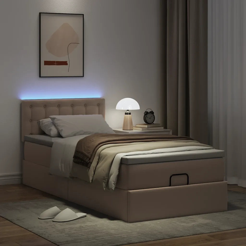 Struttura Letto Pouf con Materasso 90x200 cm Similpelle 3312136