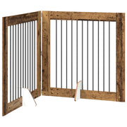 Cancello per cani con supporti 2 pz Legno antico 100 x 100 cm CFW1744251