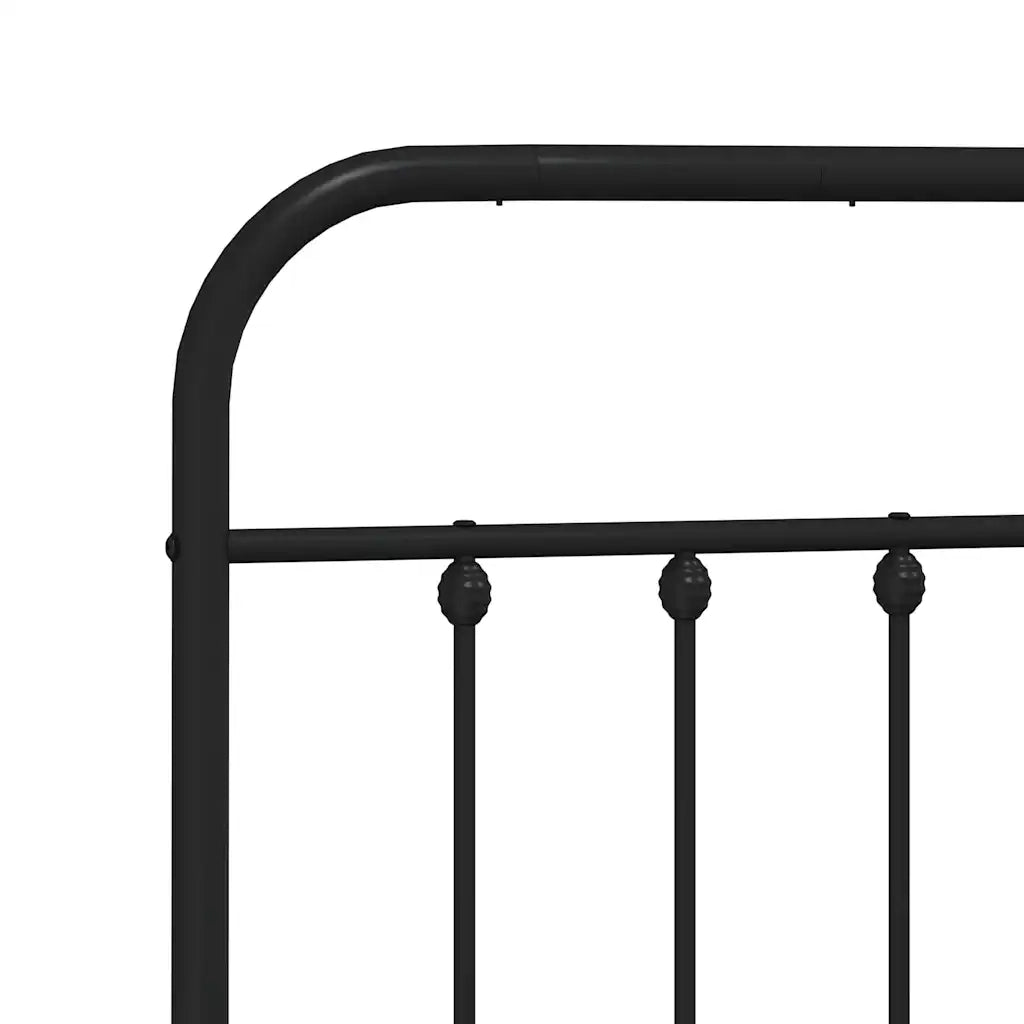 Giroletto con Testiera-Struttura Letto con testiera in Metallo Nero 120x200 cm 202345