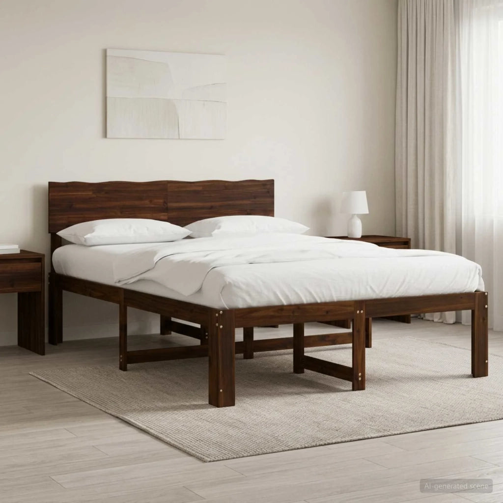 Letto matrimoniale con testiera ROSTOCK Marrone Scuro 903362