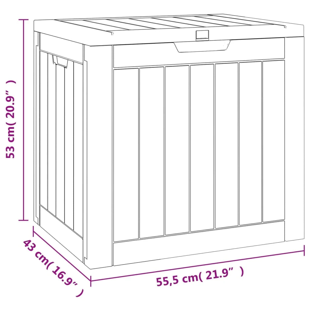 Cassapanca da giardino 55,5 x 43 x 53 cm marrone chiaro pp 02_0013139