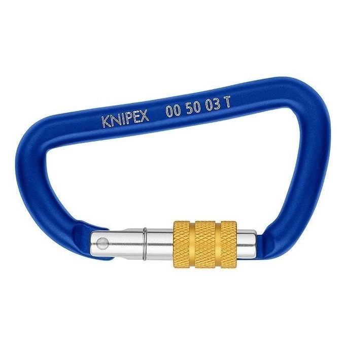 Knipex 00 50 03 T BK Moschettone di blocco a forma di D Alluminio Twistlock 2 pz colore Blu