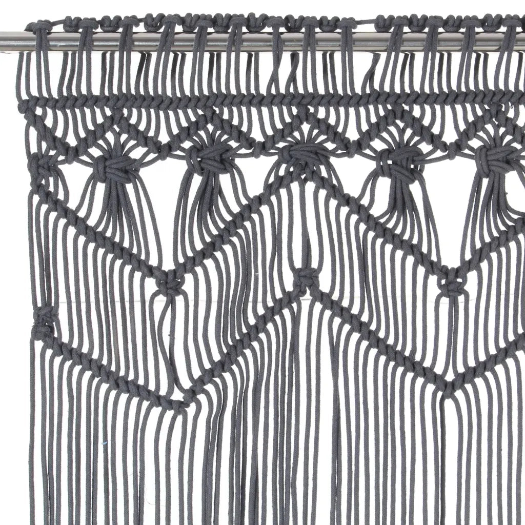 Tenda Macramè Antracite 140x240 cm in Cotone 323994