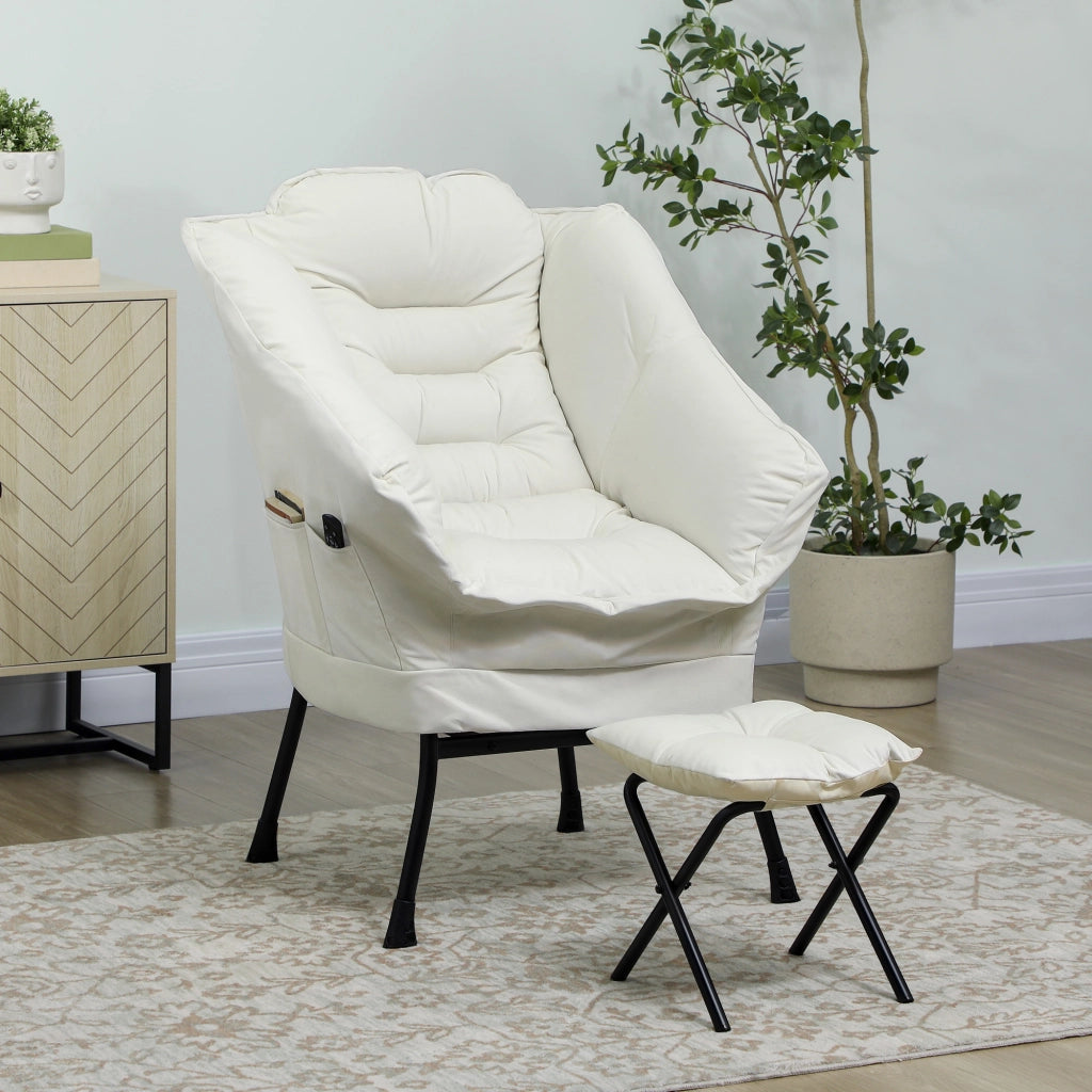 Poltrona Relax con Poggiapiedi ¨C Zephmum ¨C Crema