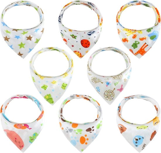 Sciarpa per Bambini Unisex a forma di Triangolo, 100% Cotone Biologico, Bandana per Bambini da 0 a 36 Mesi, Sciarpe con Cerniera, Asciugamani per Bambini con Spina per Dripping