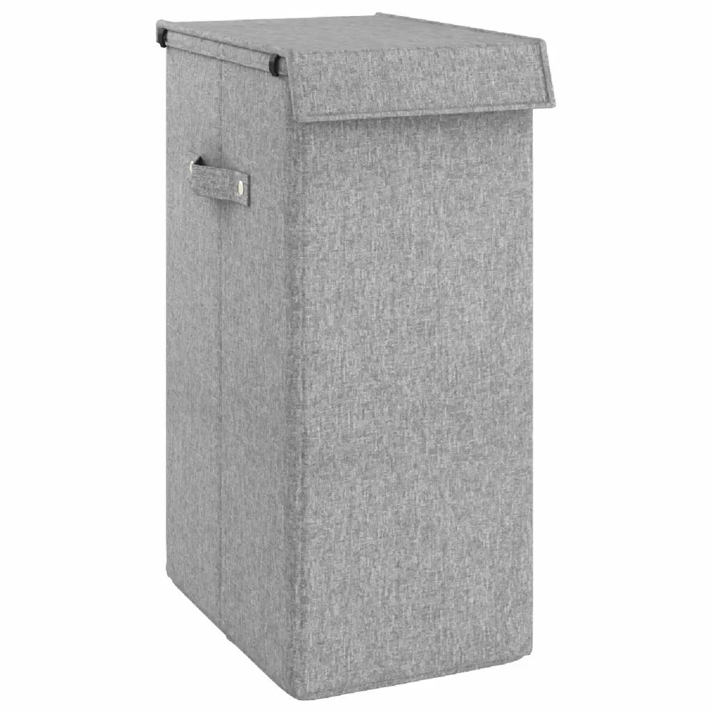 Cesto Biancheria Pieghevole Grigio 26x34,5x59,5 cm Lino Finto cod mxl 53632