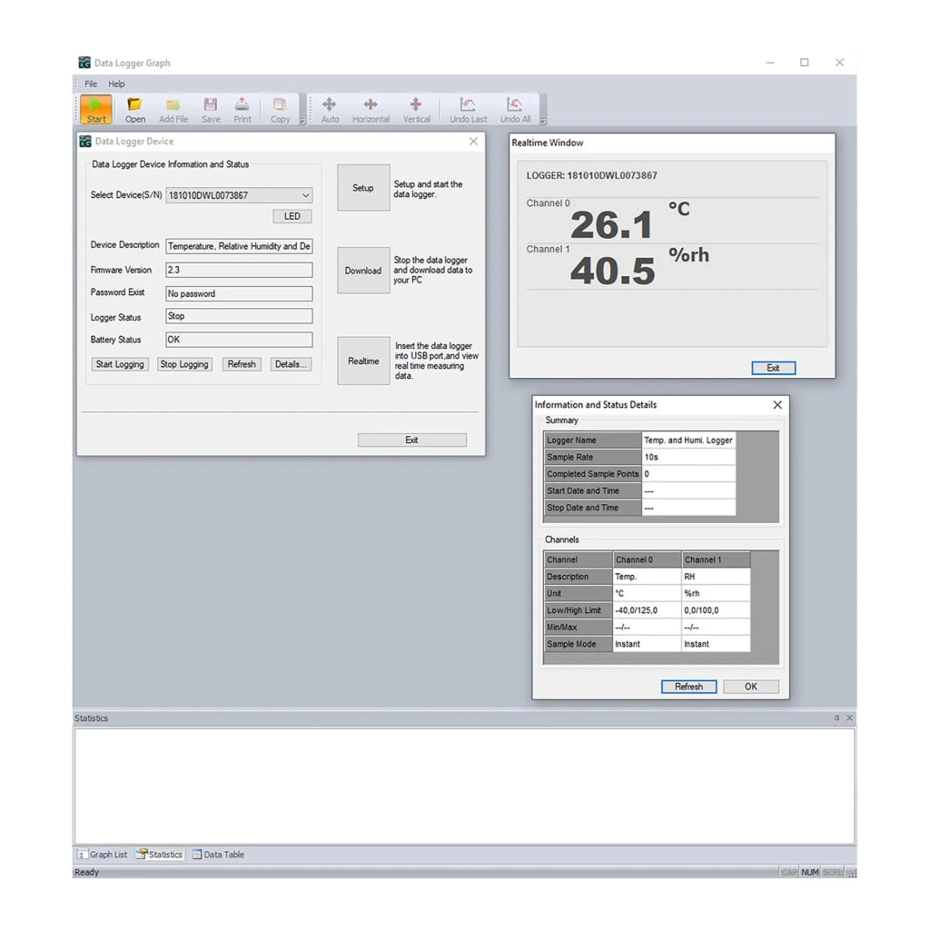 Registratore di dati con display LCD temperatura + umidità 14_0005501