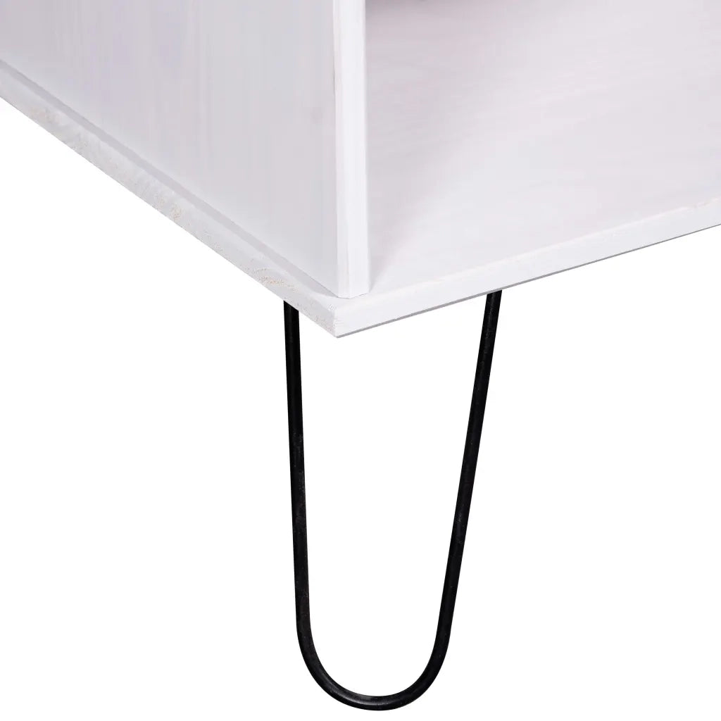 Tavolino da Salotto New York Bianco in Legno Massello di Pino 321149