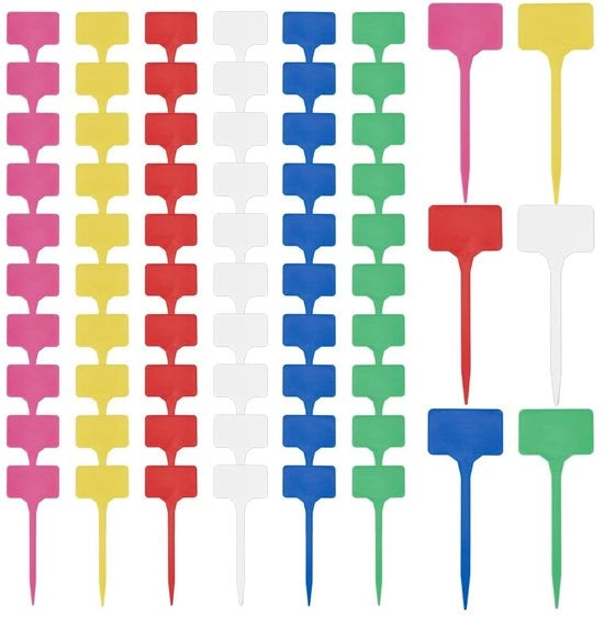 Etichette per piante 120 pezzi - Plastica - Giardino - Identificativi per piante - 6 Colori - 147 × 55 mm - Marcatori per piante