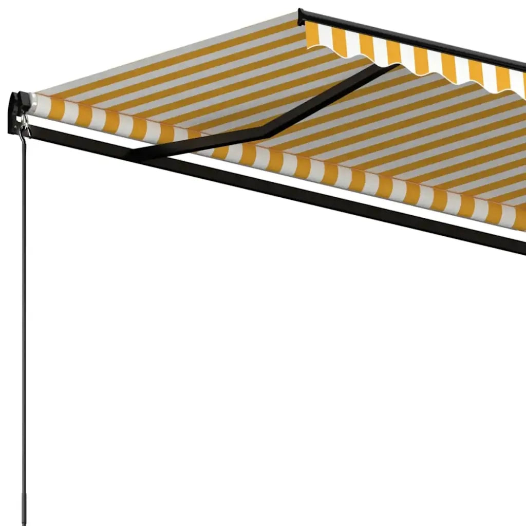 Tenda da Sole Retrattile Manuale 350x250 cm Gialla e Bianca 3069078