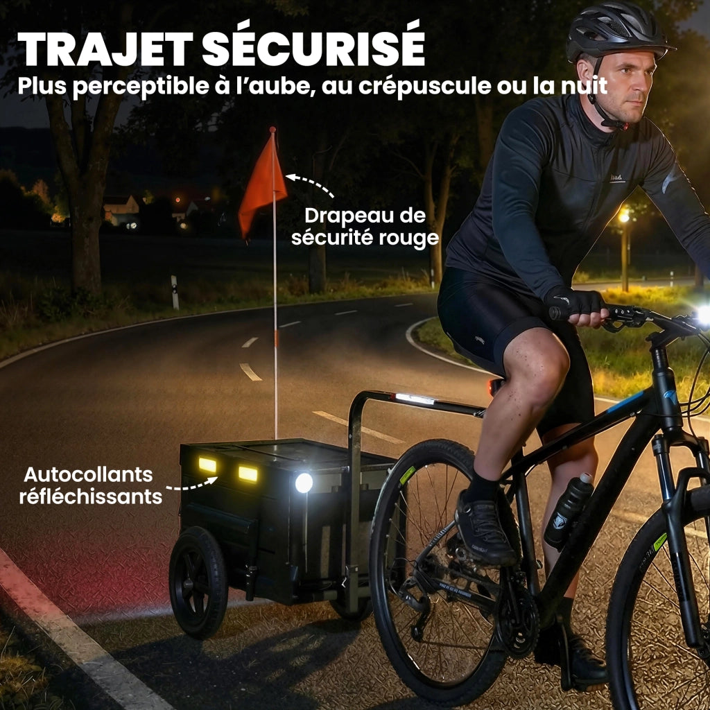 Carrello Trasporto Bici Pieghevole ¨C Zephmum ¨C Plastica 65L 145x51.5x72cm Nero