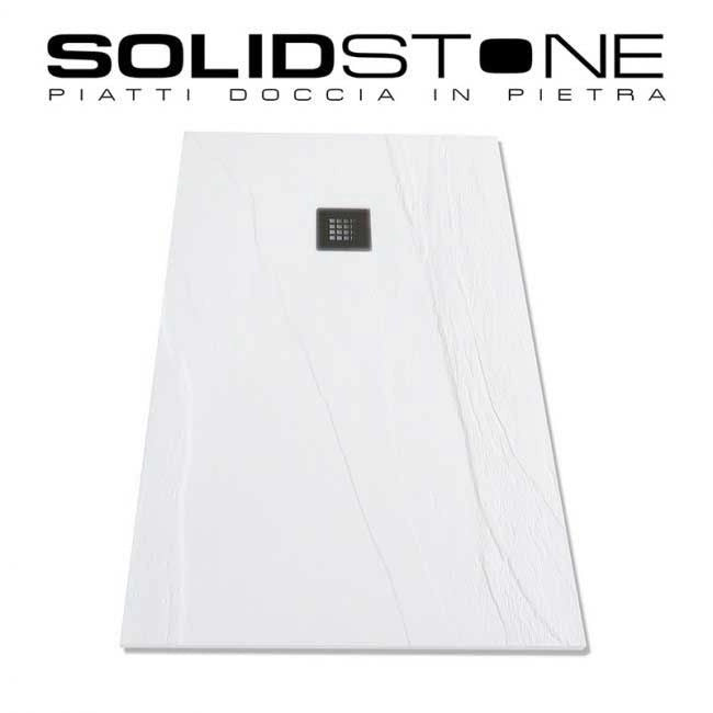 Piatto doccia in pietra SOLIDSTONE alto 2,8 cm - Ardesia Bianco RAL 9003 - Misura: 70x170 x 2,8h 