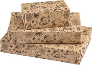 Papier per imballaggio per regali - 43,2cm x 10m - Disegno di Babbo Natale - Colore nero