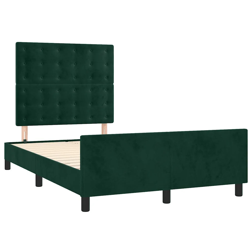 Giroletto senza Materasso Verde Scuro 120x200 cm in Velluto 3125992